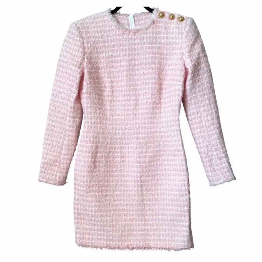 Balmain Short LS Tweed Dress